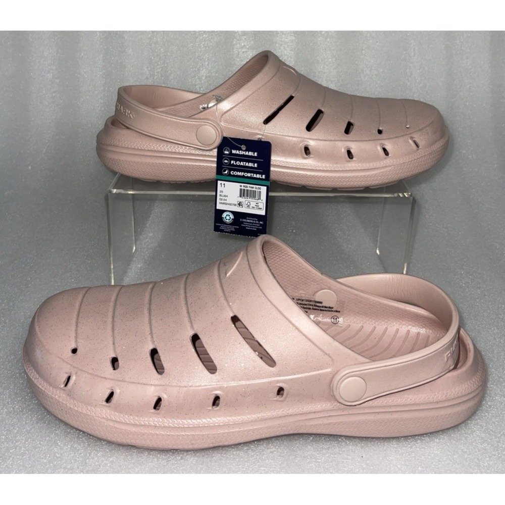 Rugged Shark Women's‎ Comfort Eva Clog Sandals Baby Pink w/ Glitter Size 11 NEW